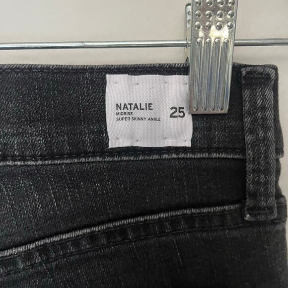 HUDSON Natalie Ridley Womens Jeans Sz 25 Black Skinny Goth Midrise Ankle - Picture 12 of 14
